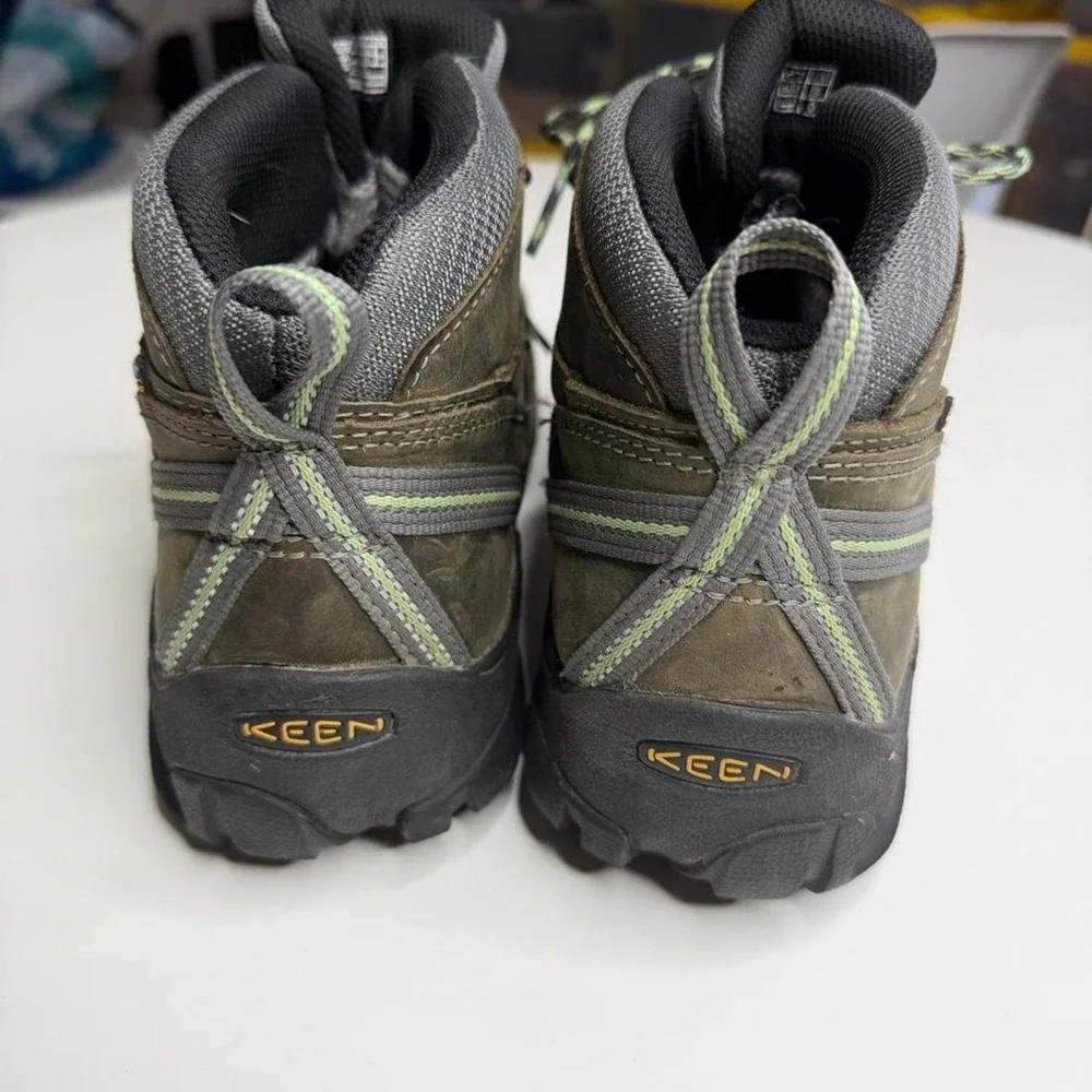 KEEN Targhee II Mid Waterproof Hiking Boots Olive Leather Trail Shoes Women's